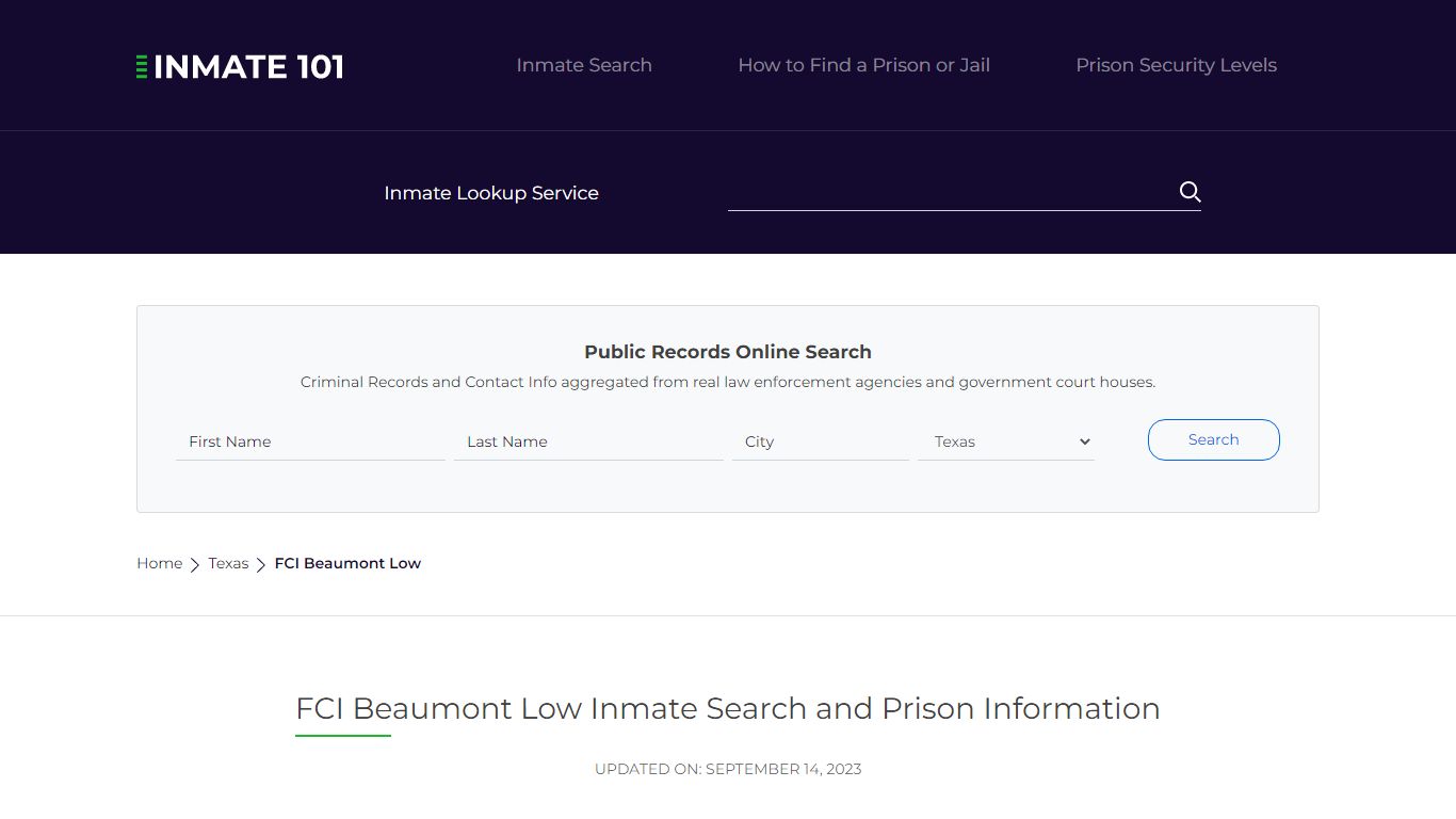 FCI Beaumont Low Inmate Search | Lookup | Roster